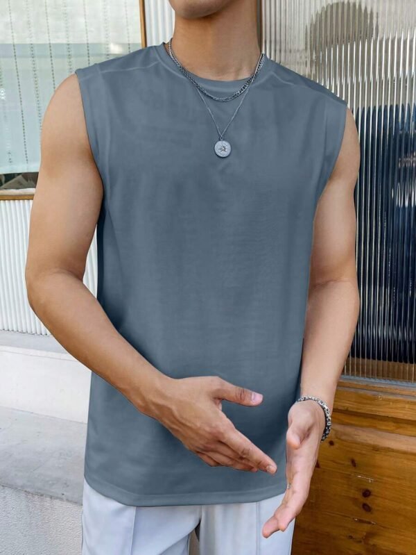 Top tank unicolor para hombre - Imagen 2