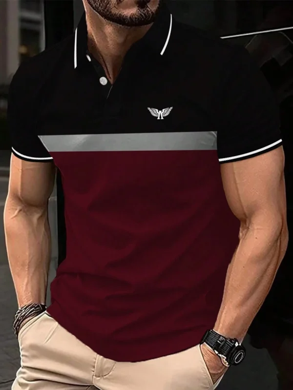 Camiseta Tipo Polo Para Hombre Con Impresión De Alas