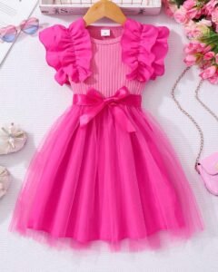 Vestido casual de verano con escote redondo y mangas cortas