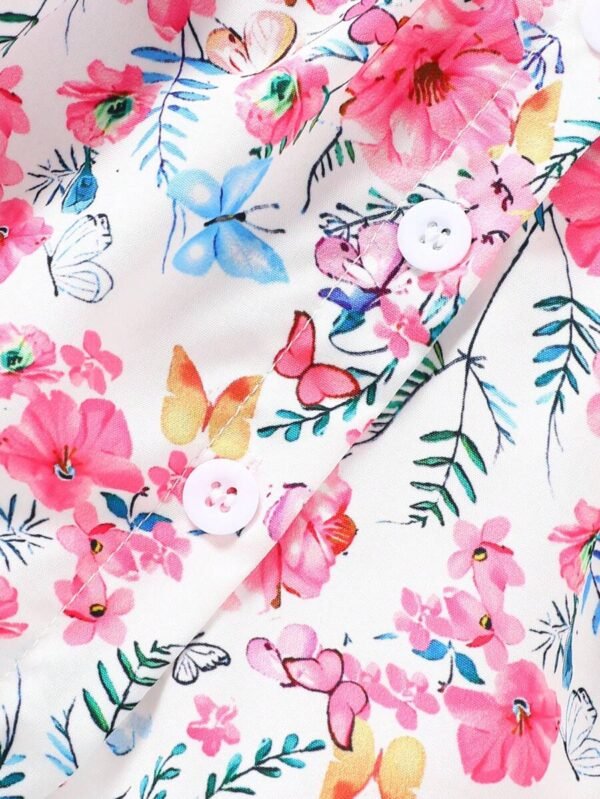Vestido sin mangas con estampado floral acuarela - Imagen 3