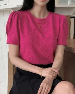 Camiseta casual de cuello redondo y manga corta