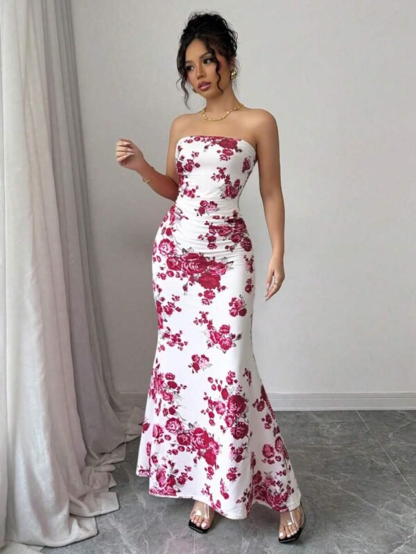 Vestido de mujer de estampado floral elegante all-over - Imagen 2