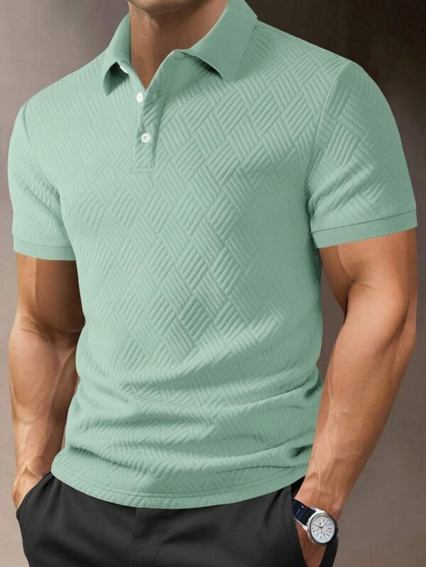Camisa polo de manga corta de unicolor con textura