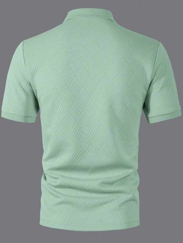 Camisa polo de manga corta de unicolor con textura - Imagen 3