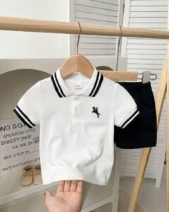 Playera manga corta y pantalon corto versátil para niño bebé
