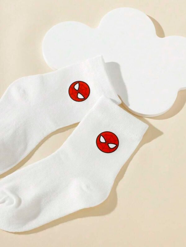 1 par de calcetines deportivos transpirables con diseño aleatorio