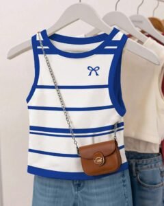 Camiseta sin mangas de mujer de verano con cuello redondo