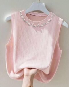 Camiseta de tirantes de moda con cuello redondo