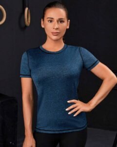 Camiseta deportiva con gráfico de eslogan para mujeres