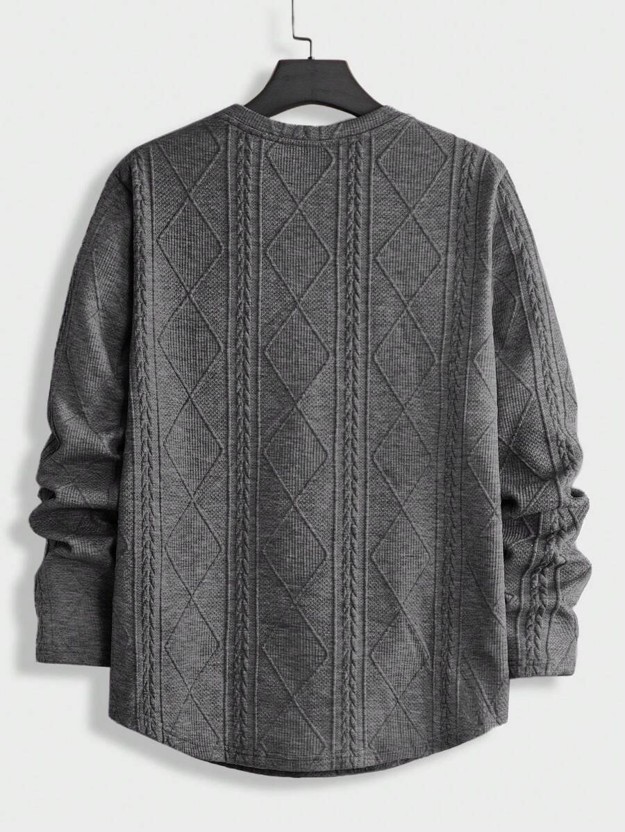 Suéter hombre con detalle de parche con letra - Imagen 3