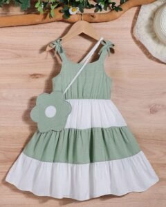 Vestido De Tirantes Con Lindo Bloques De Colores