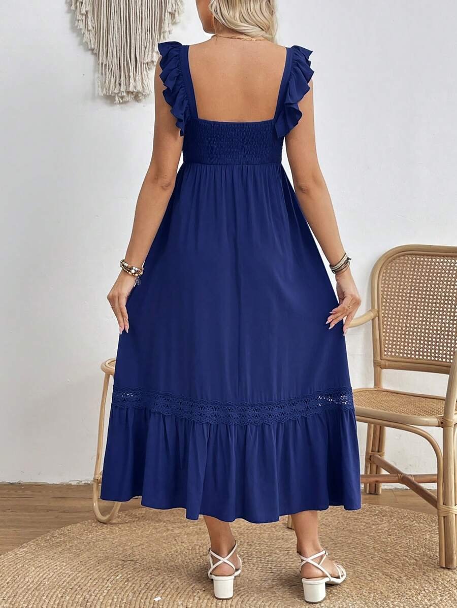 Vestido de maternidad de cuello cuadrado y manga corta - Imagen 3