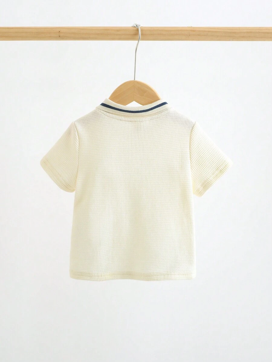 Camisa de polo suave tejida para niño bebé con cierre de media - Imagen 3