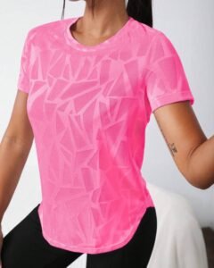 Camiseta deportiva de mujer de cuello redondo