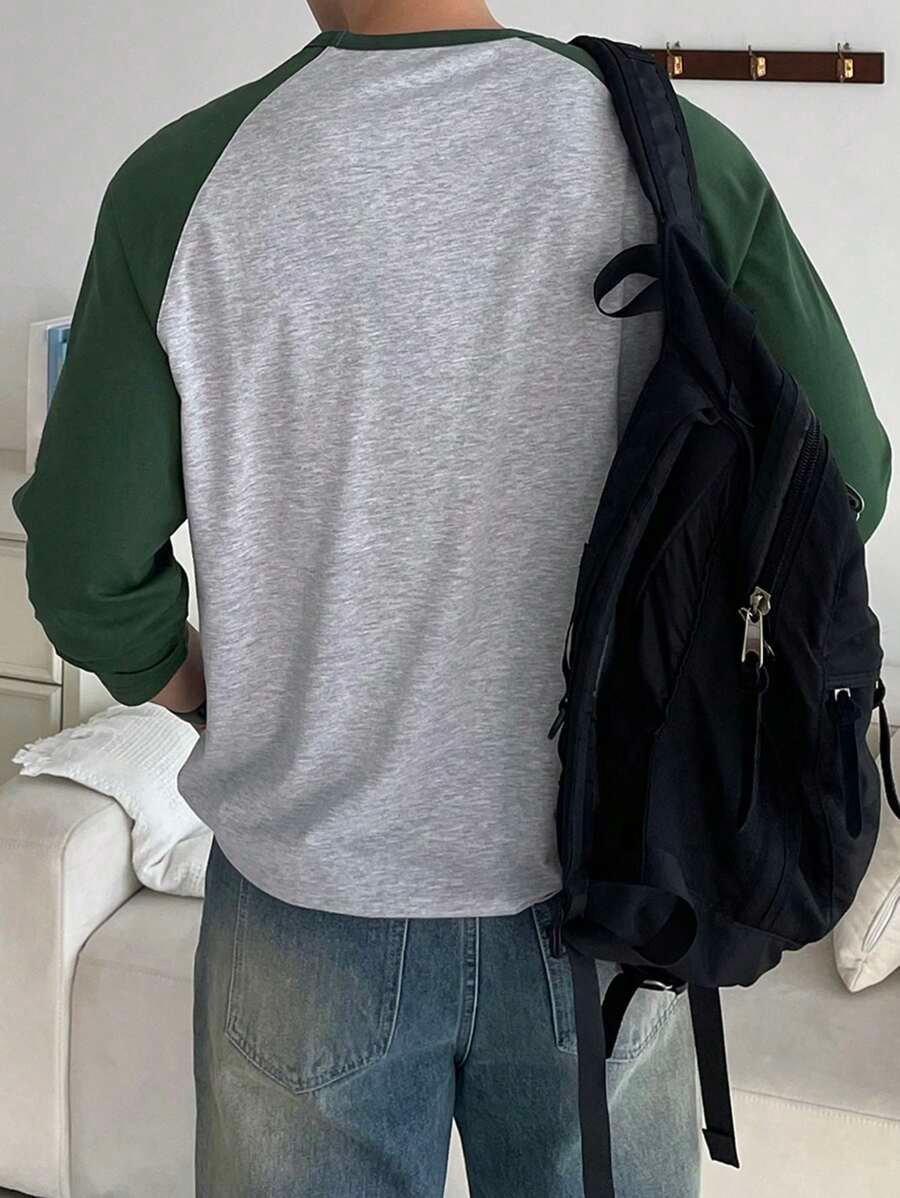 Camiseta de manga raglán con bloques de color - Imagen 3