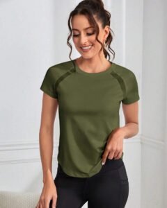 Camiseta deportiva de mujer de cuello redondo simple