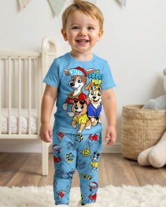 Set de pijama de camiseta de manga corta y pantalones con patrón