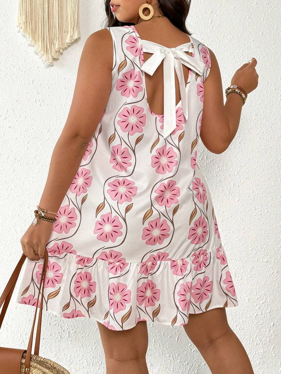 Vestido casual sin mangas con estampado floral - Imagen 3