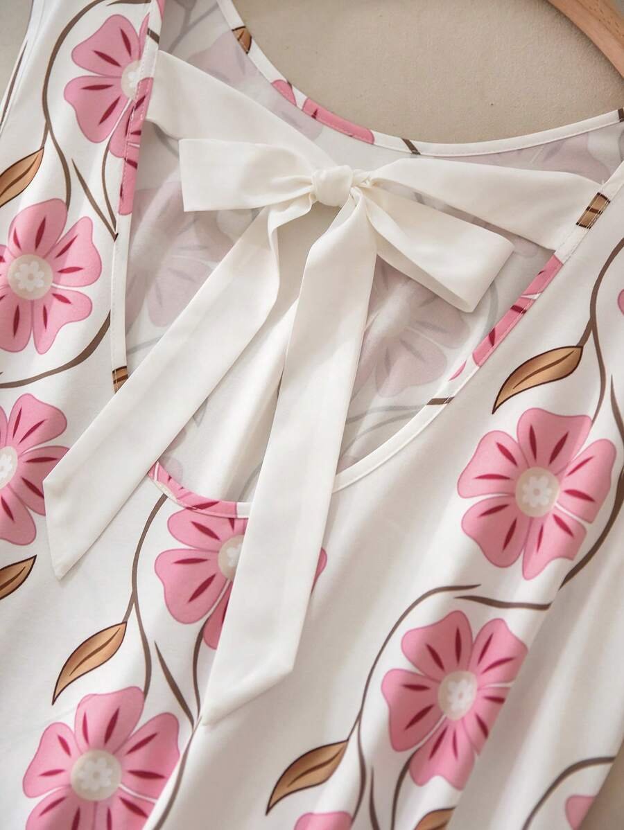 Vestido casual sin mangas con estampado floral - Imagen 2