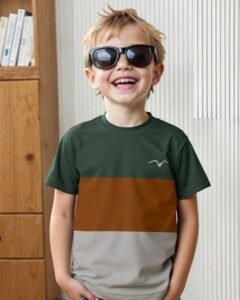 Camiseta casual manga corta y cuello redondo para niños
