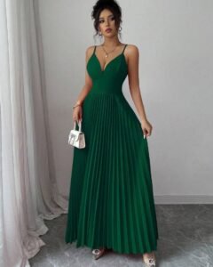 Vestido de mujer elegante con espalda descubierta y cordones
