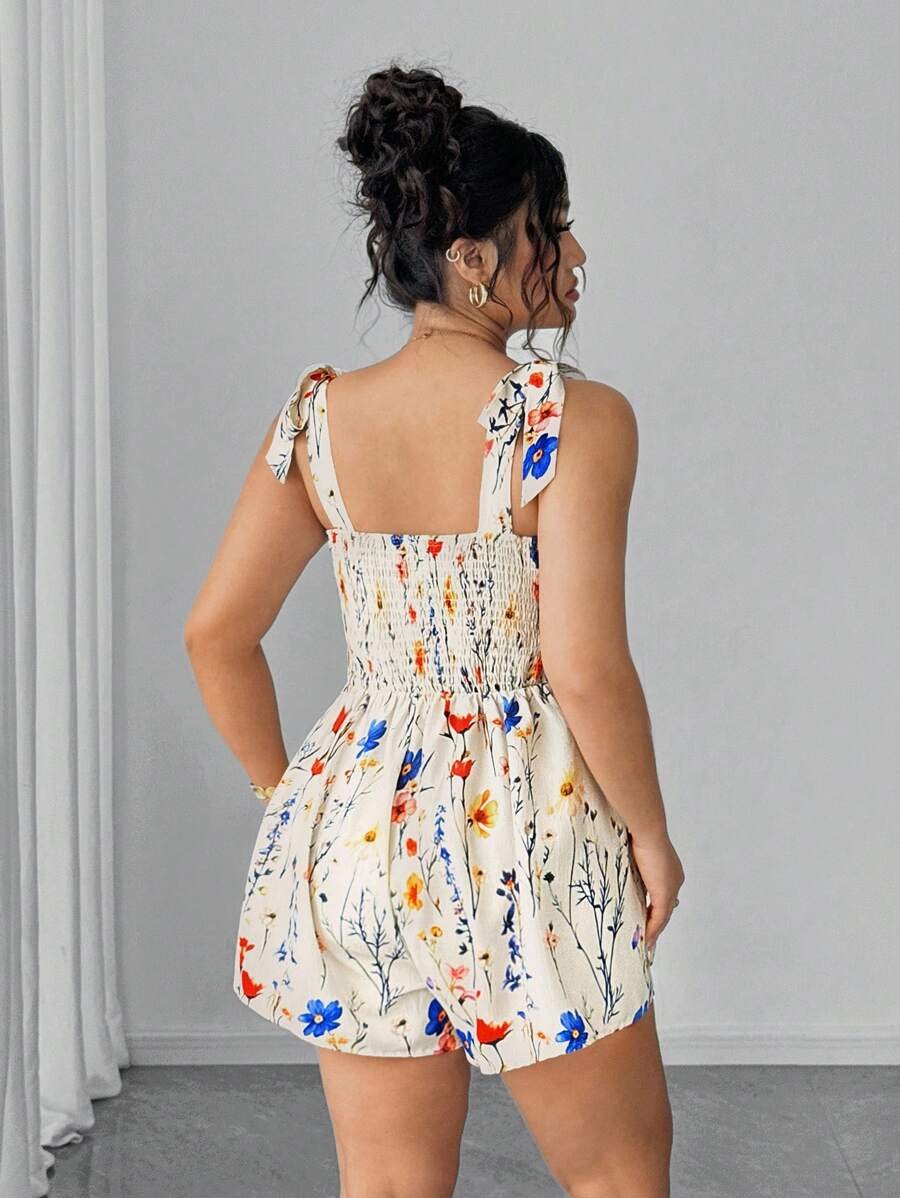 Mono con estampado, sin mangas y cintura ajustada - Imagen 2