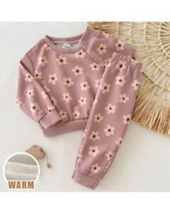 Sudadera de cuello redondo de manga larga y pantalones de cintura elástica