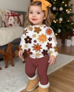 Conjunto de sudadera con estampado floral y leggings