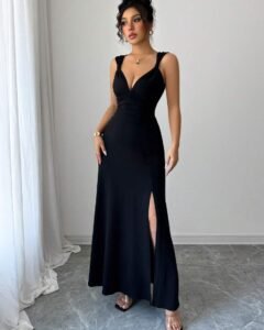 Vestido de tirantes de color liso, minimalista y de moda