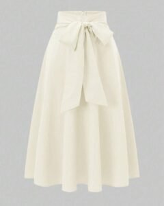 Minifalda elegante y de moda con decoración de lazo en unicolor