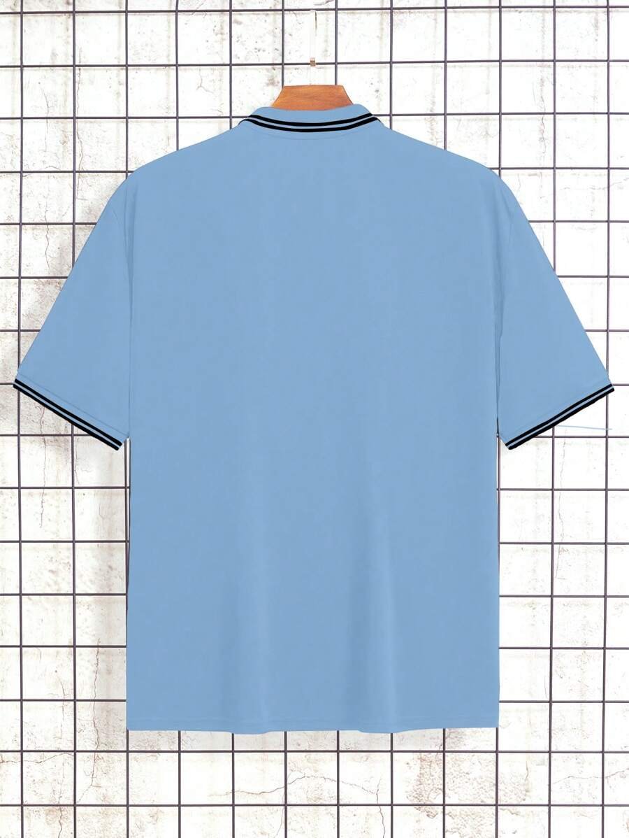 Playera tipo polo de estilo versátil con estampado de caballero - Imagen 3