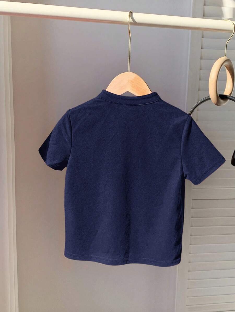 Camisa polo de manga corta de unicolor cómoda - Imagen 3