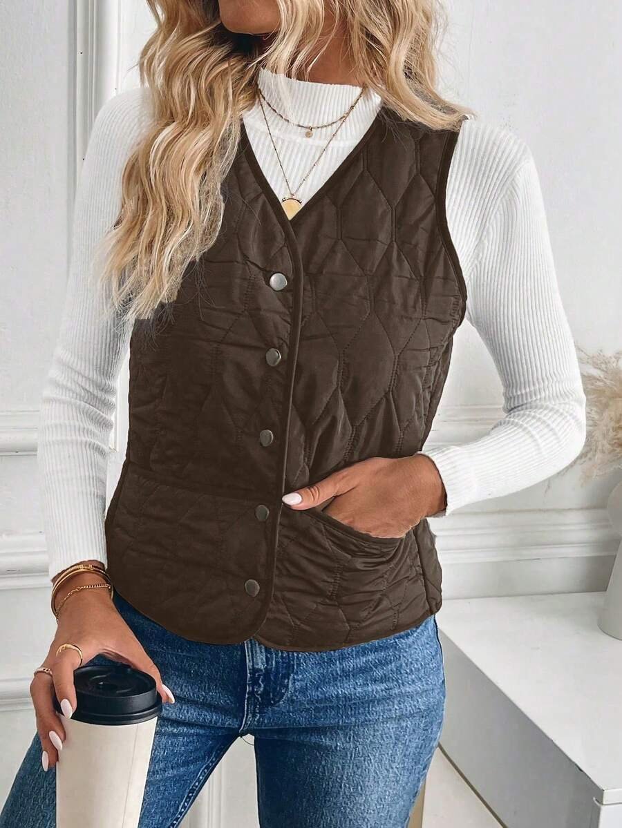 Chaleco acolchado con forro polar para mujer - Imagen 2