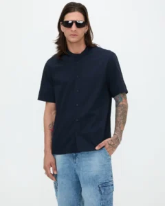 Camisa azul marina manga larga