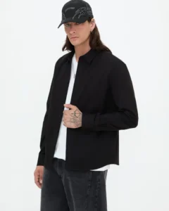 Camisa negra manga larga