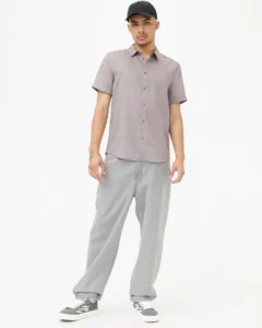 Camisa gris manga corta