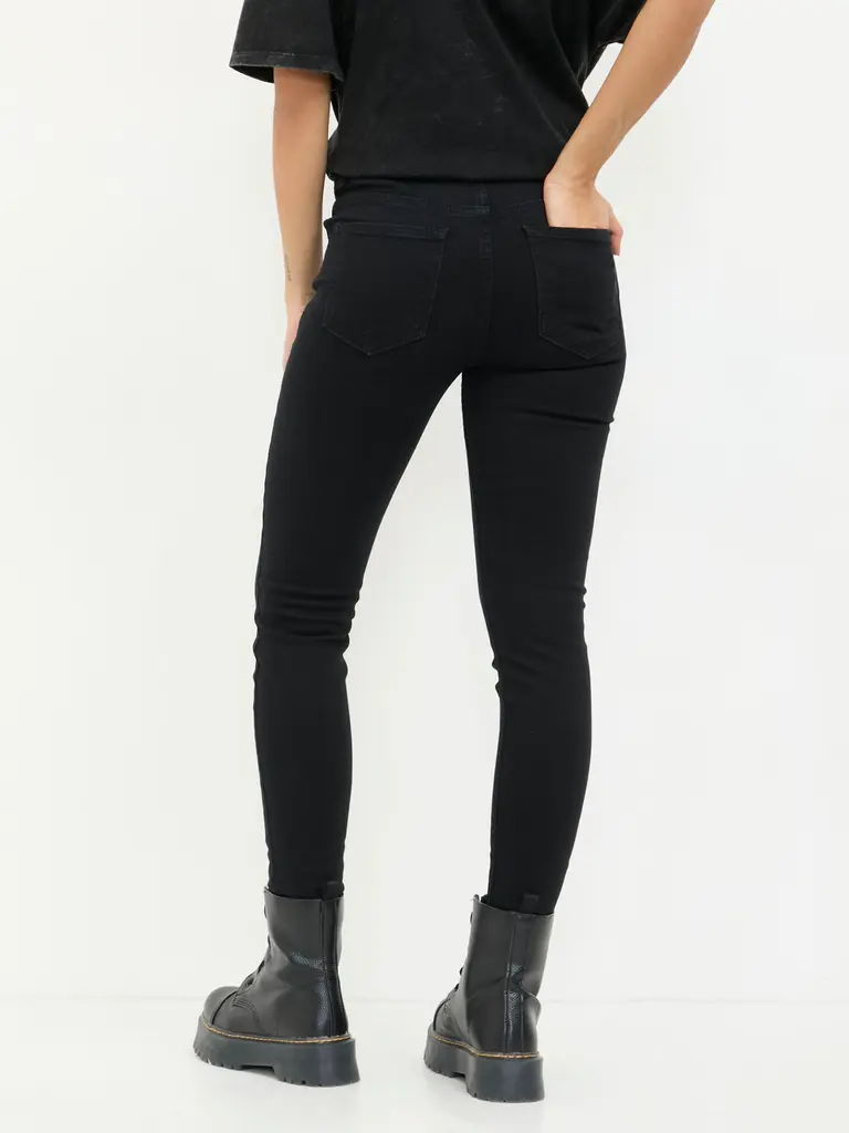 Jeans de Mezclilla Skinny Negro - Imagen 2
