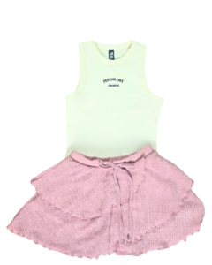 Conjunto niña, blusa FEELING LIKE y falta