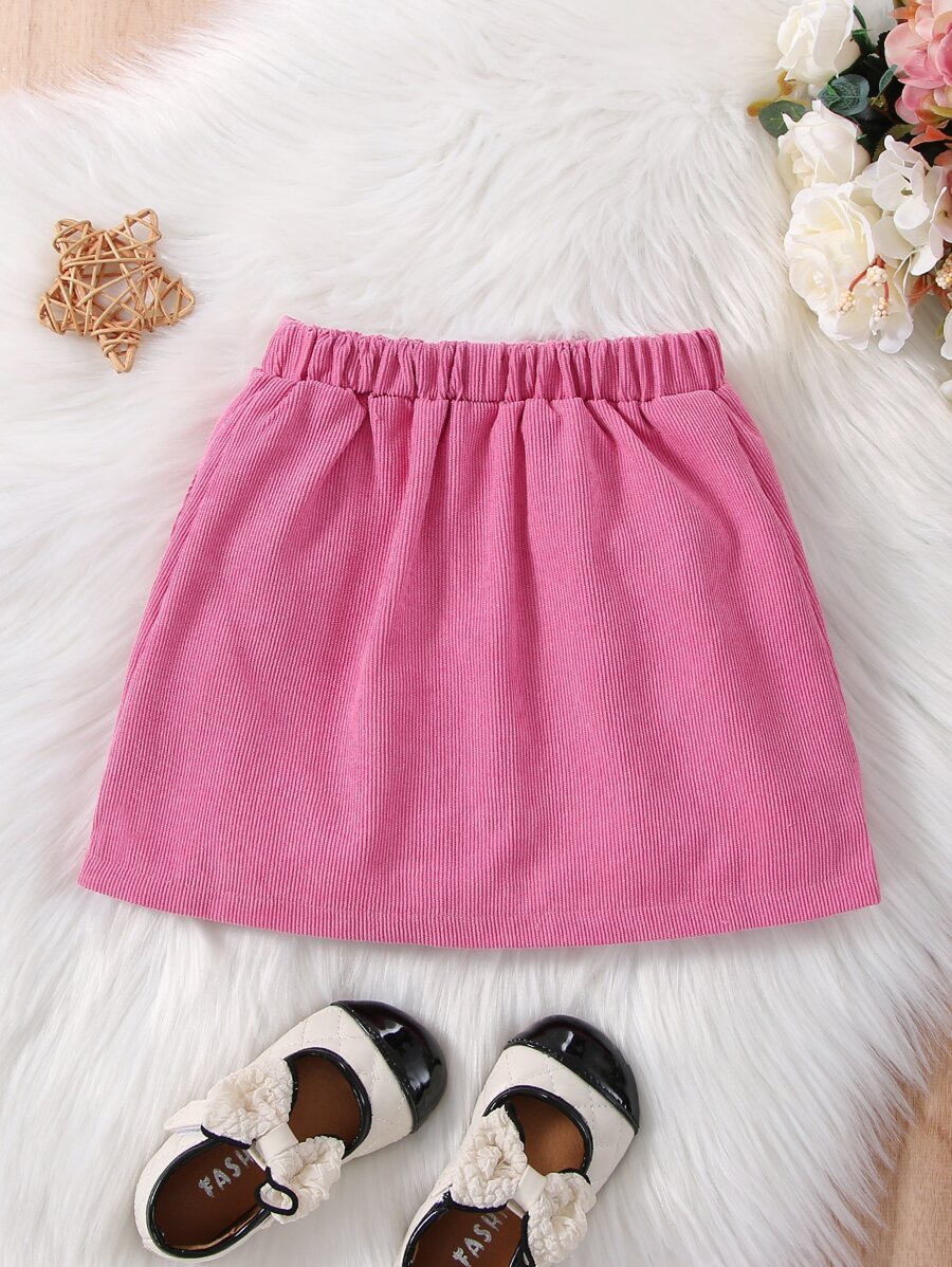 Falda con cierre de botones con parche en forma de corazón - Imagen 3