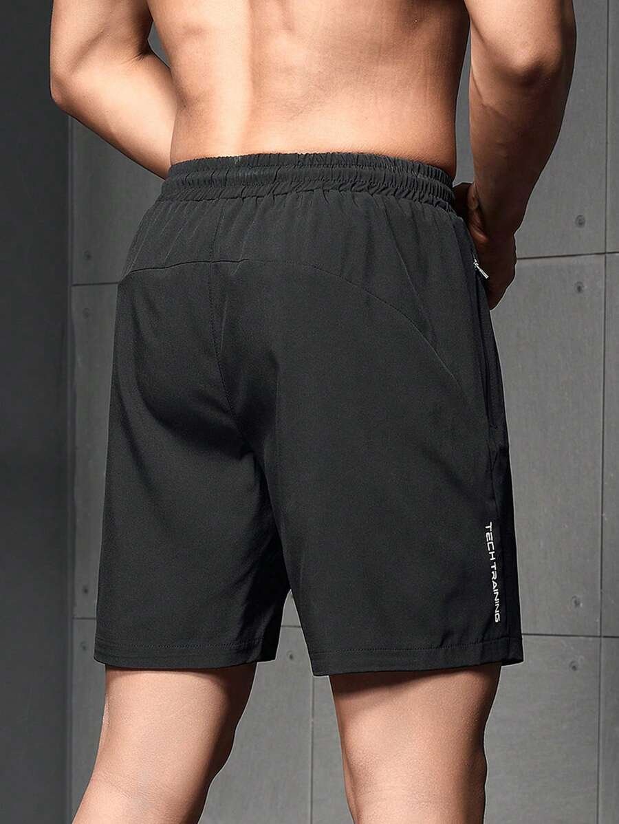 Pantalones cortos deportivos con gráfico de letras - Imagen 3