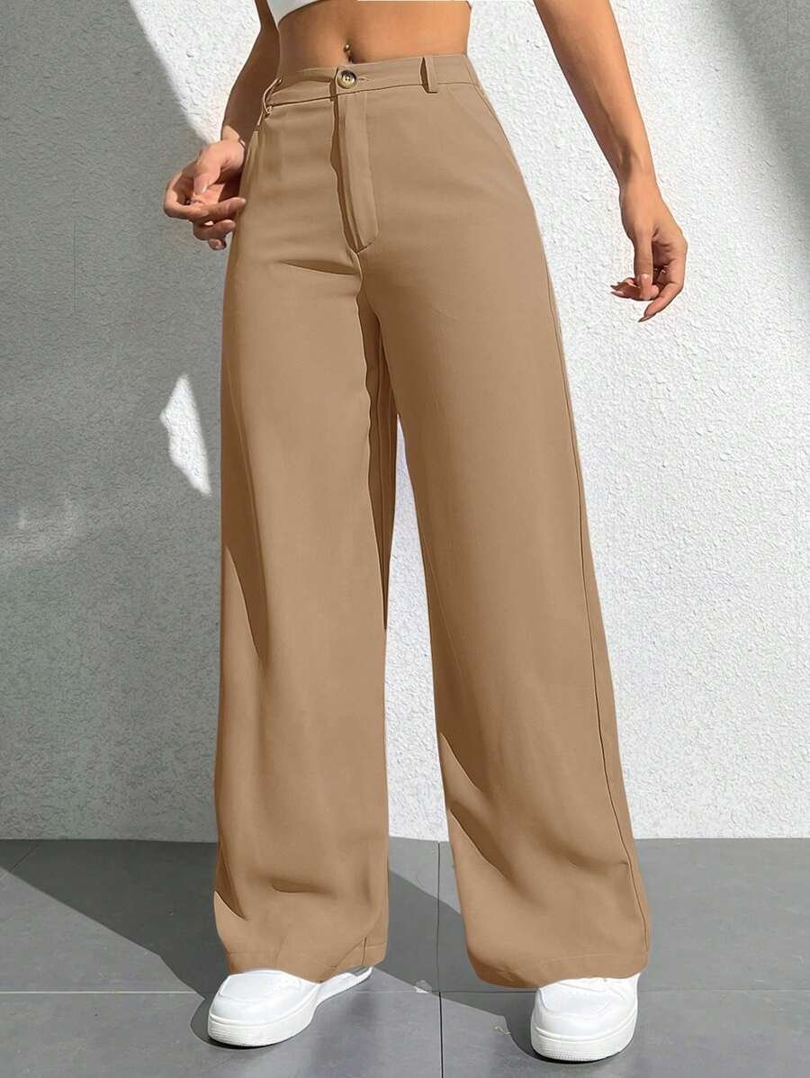 Pantalones holgados y casuales de pierna ancha con bolsillo - Imagen 2