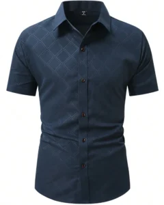 Camisa manga corta de unicolor con diseño sencillo y casual