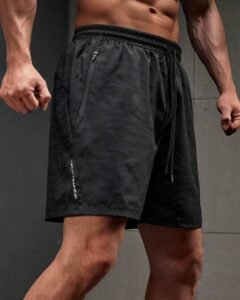 Pantalones cortos deportivos con bolsillo y amarre delantero