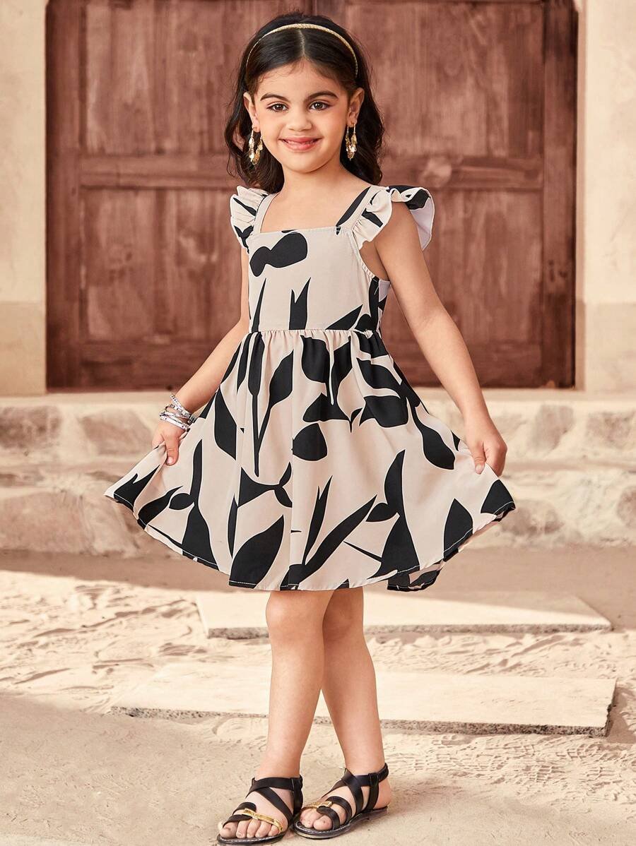 Vestido corto sin espalda de tirantes con estampado floral