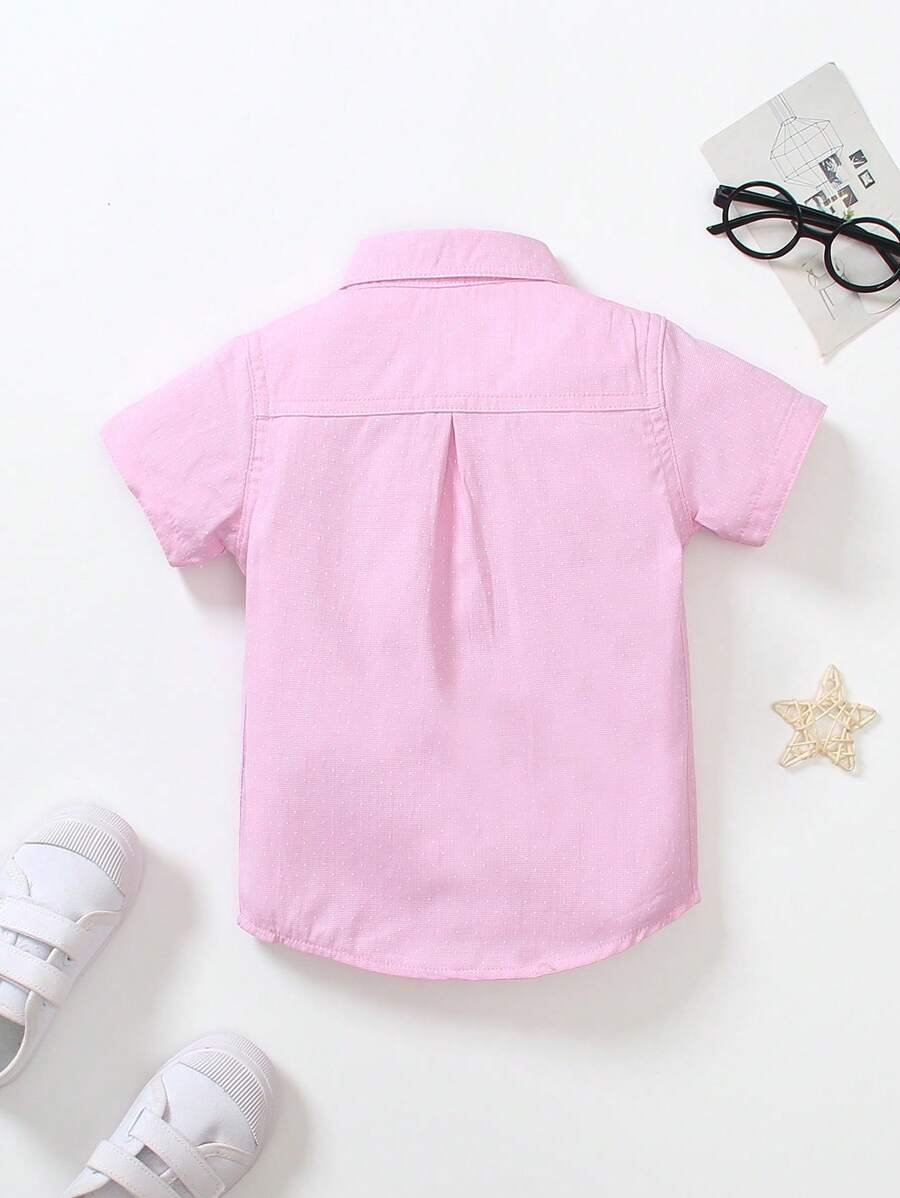 Camisa casual para niño pequeño con bolsillo único - Imagen 3