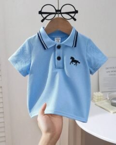 Camiseta de manga corta con cuello polo para bebés