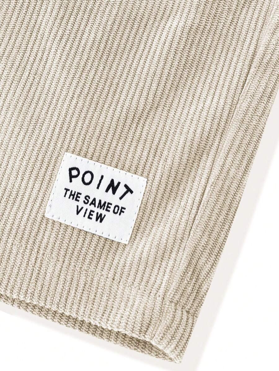 Pantalones cortos con cordón en la cintura y parche con letra - Imagen 2