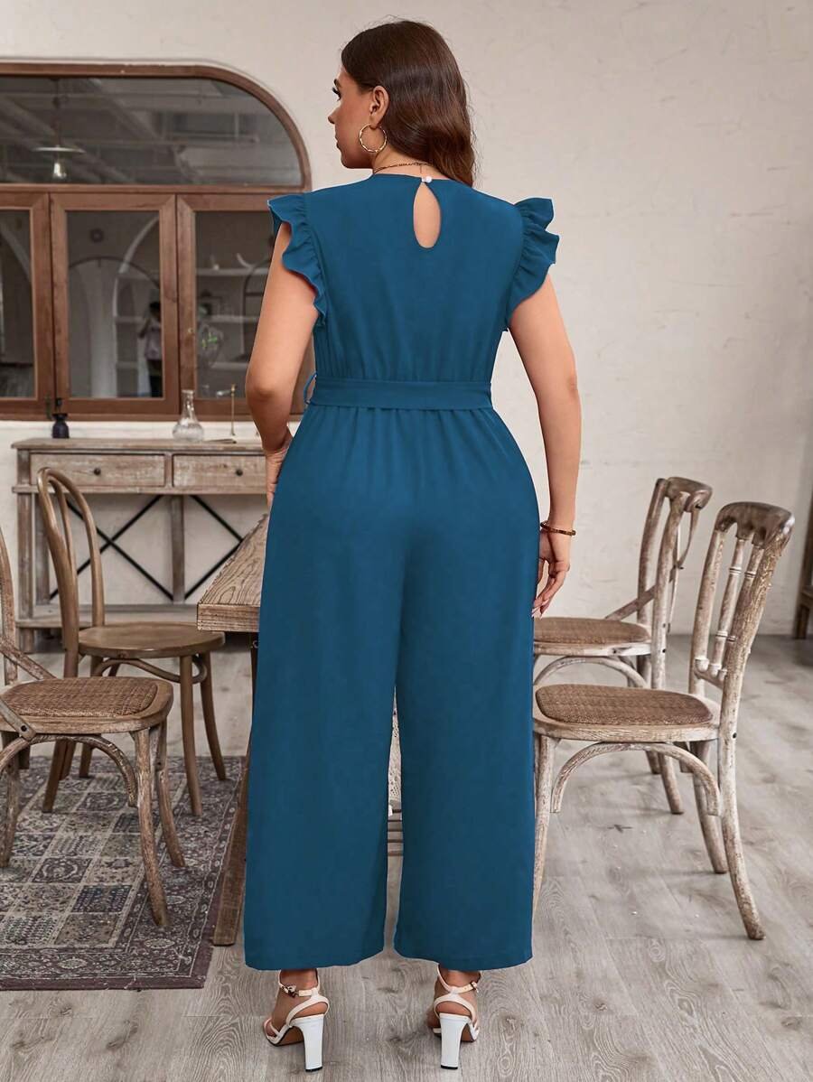 Mono informal sin mangas de unicolor con cuello V - Imagen 2