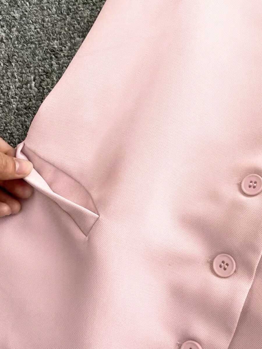 Blusa casual de mujer sin mangas de unicolor - Imagen 2