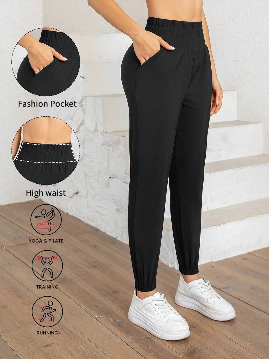 Pantalón de chándal de cintura alta de secado rápido - Imagen 3